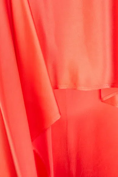 Pinko Red Dress With Round Neckline And Ruffle Details In Red