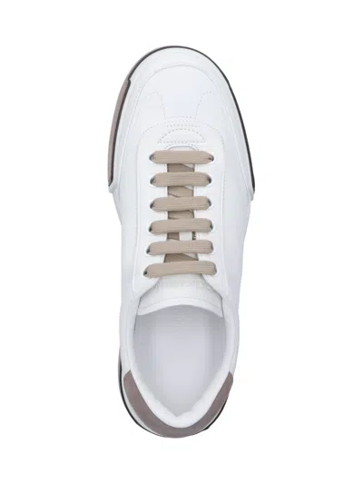 Dolce & Gabbana Portofino Yatch Sneakers In Calfskin Color White And Dove Grey In White