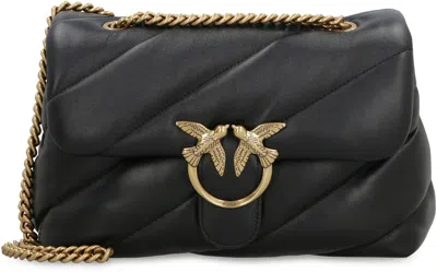 Pinko Love Mini Puff Leather Crossbody Bag In Black