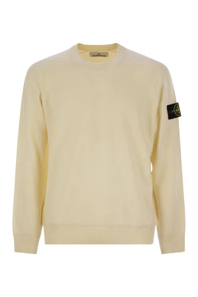 Stone Island Organic Cotton Sweater In Yellow