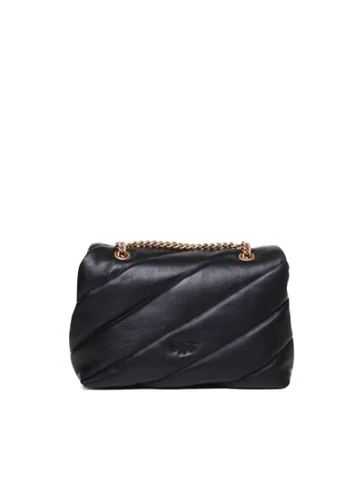 Pinko Love Mini Puff Leather Crossbody Bag In Black