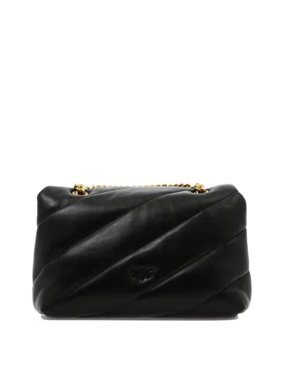 Pinko Love Mini Puff Leather Crossbody Bag In Black