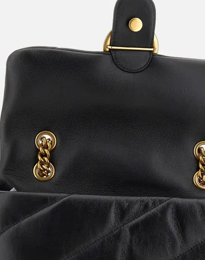 Pinko Love Mini Puff Leather Crossbody Bag In Black