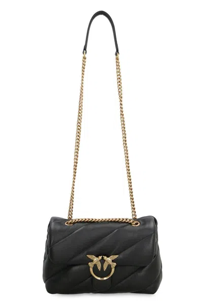 Pinko Love Mini Puff Leather Crossbody Bag In Black