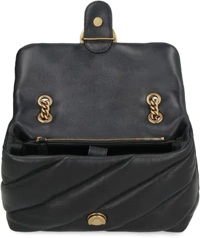 Pinko Love Mini Puff Leather Crossbody Bag In Black