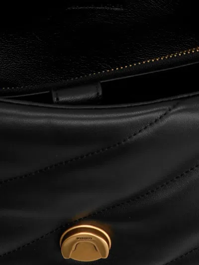 Pinko Love Mini Puff Leather Crossbody Bag In Black
