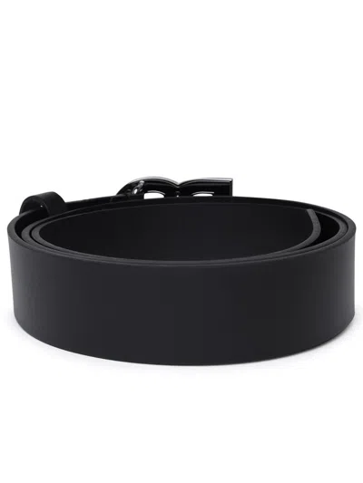 Dolce & Gabbana Black Belt With Dg Logo Detail In Black