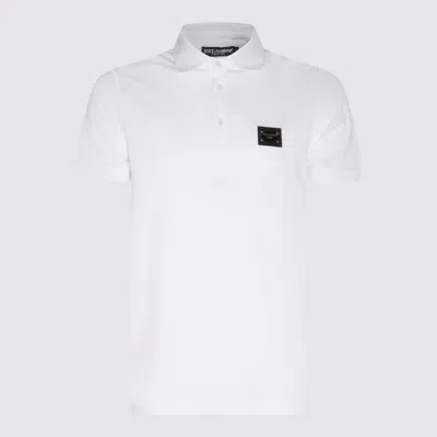 Dolce & Gabbana Cotton Piqué Polo-shirt With Branded Tag In White