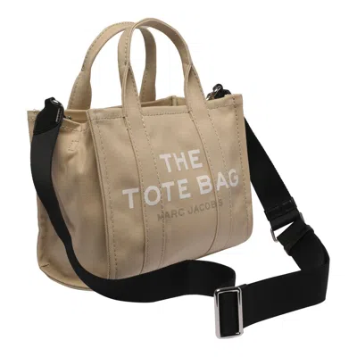 Marc Jacobs Beige 'the Small Canvas' Tote Bag In Cotton In Gray