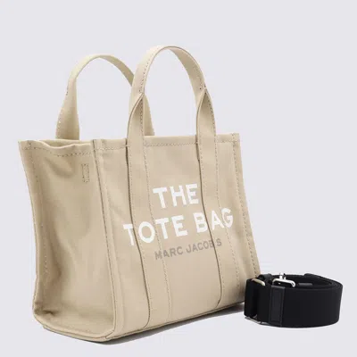Marc Jacobs Beige 'the Small Canvas' Tote Bag In Cotton In Gray