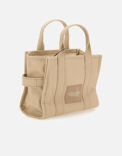 Marc Jacobs Beige 'the Small Canvas' Tote Bag In Cotton In Gray