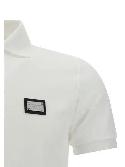 Dolce & Gabbana Cotton Piqué Polo-shirt With Branded Tag In White