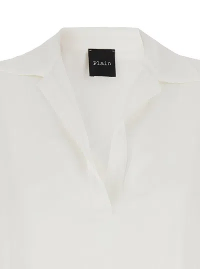 Plain Polo Neck  Blouse In Neutral