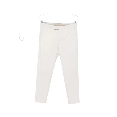 Pt Torino Beige Tailored Trousers With Hidden Closure In White