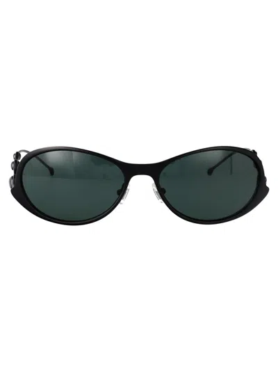 Diesel Powdre Matte Black Metal Sunglasses In Black