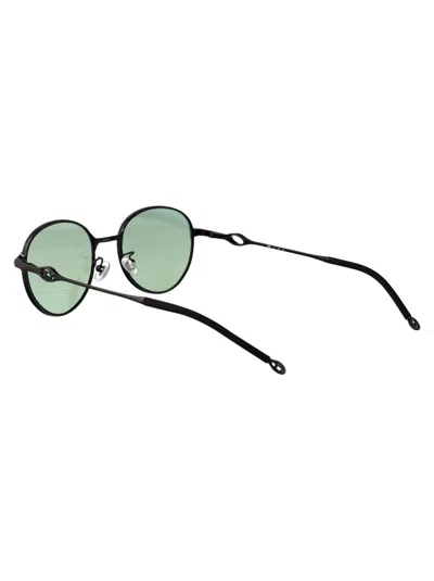 Diesel Brushed Light Grey Green Metal Sunglasses In Green