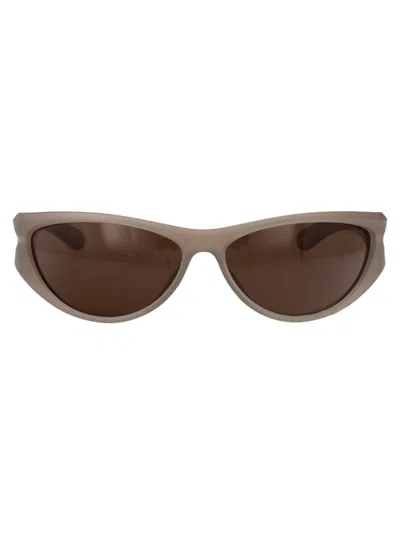 Diesel Opalescent Transparent Grey Acetate Sunglasses In Brown