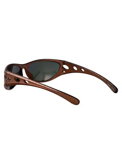 Diesel Bronze Barrelling Black Acetate Sunglasses In Brown