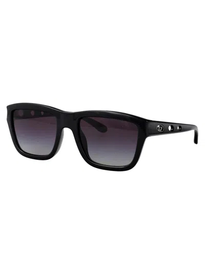 Diesel Nero Lucido Acetate Sunglasses In Black