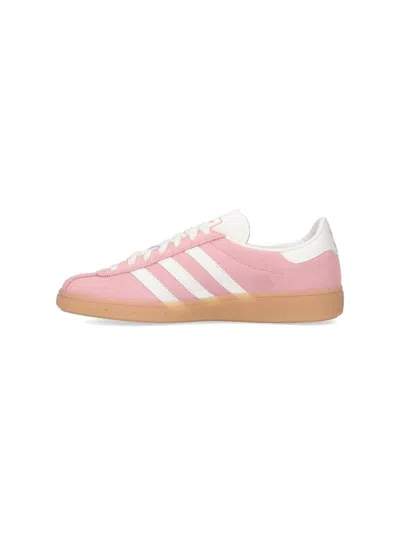 Adidas Originals Muenchen Suede Three-stripe Sneakers In Pink