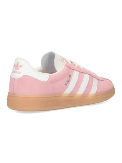 Adidas Originals Muenchen Suede Three-stripe Sneakers In Pink