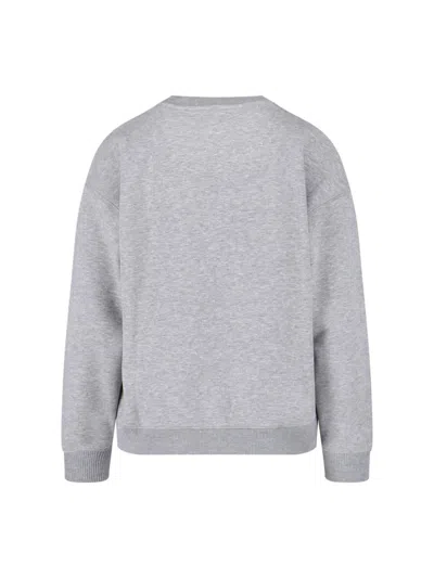Anine Bing Grey Crew Neck Sweatshirt With Bold Lettering In Gray