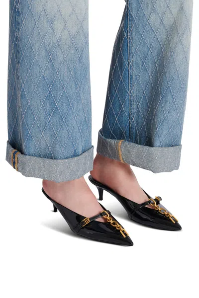 Balmain Sync Patent Leather Mules With Pointed Toe