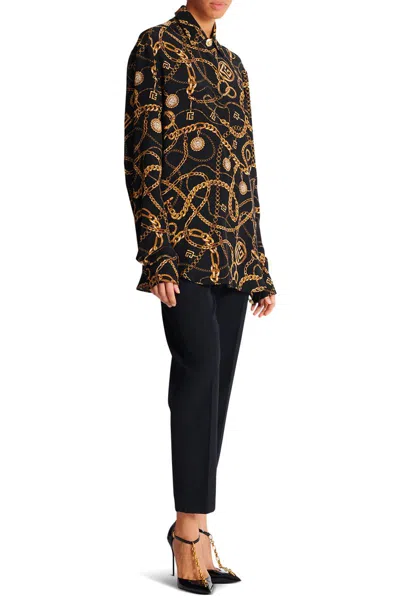 Balmain All-over Graphic Printed Crewneck Shirt