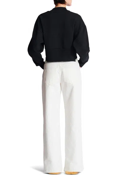 Balmain Noir Blanc Cotton Sweaters In Black