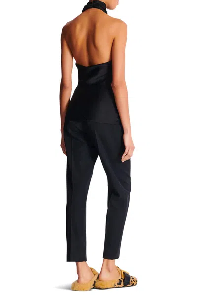 Balmain Halterneck Sleeveless Backless Draped Neckline Fitted Silhouette In Black
