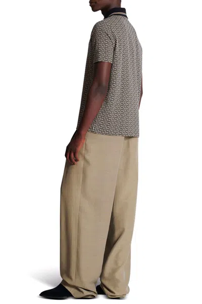 Balmain Pb Labyrinth Jacquard Polo Shirt In Black