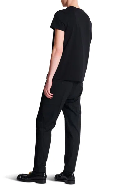 Balmain Black Crewneck T-shirt With Logo Print On The Front