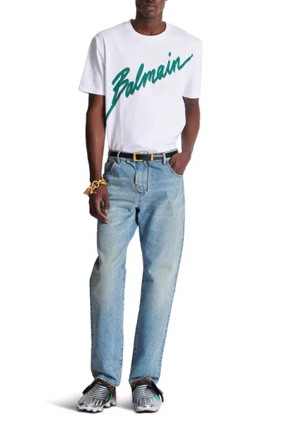 Balmain Crew Neck Short Sleeves In White