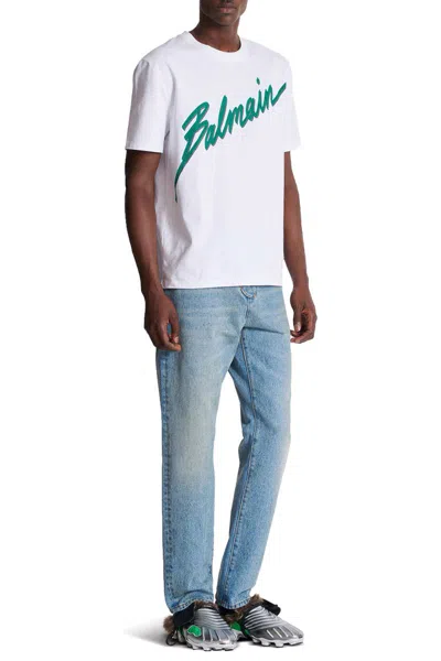 Balmain Crew Neck Short Sleeves In White