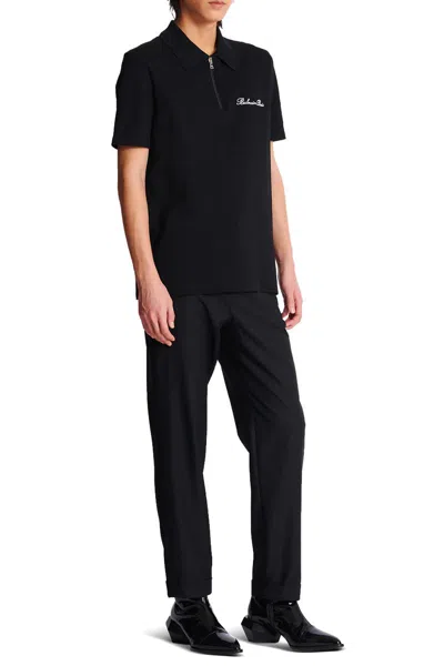 Balmain Signature Black Cotton T-shirt In Black