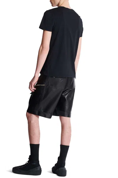 Balmain Black Crewneck T-shirt With Logo Lettering On The Front