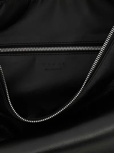 Marni Smooth Adjustable Strap Shoulder Bag In Black