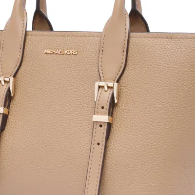 Michael Kors Calf Leather Shopping Bag In Beige