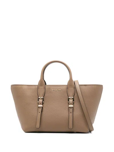 Michael Kors Calf Leather Shopping Bag In Beige