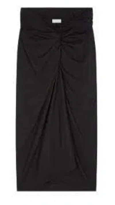 Dries Van Noten Knot Front Cotton Jersey Midi Skirt In Black