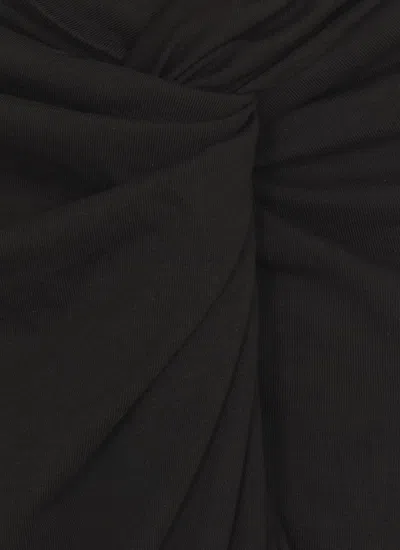 Dries Van Noten Knot Front Cotton Jersey Midi Skirt In Black