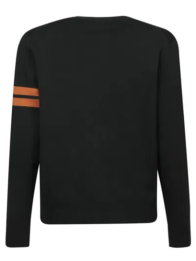 Zegna Crewneck Sweater With Ribbed Cuffs And Hem In Black