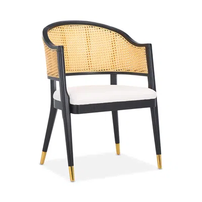 Safavieh Rogue Rattan Dining Chair, Black/natural In Multi