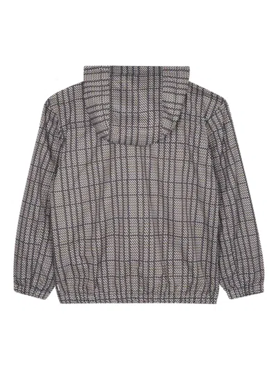 Bosswear Check-print Hooded Jacket In Gray