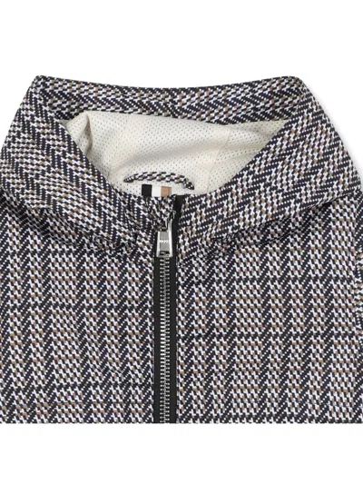 Bosswear Check-patterned Hooded Jacket In Gray
