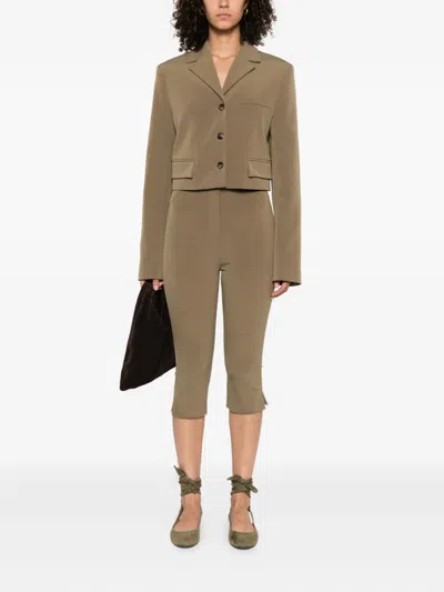 Nanushka Saoirse Split-hem Capri Pants In Brown