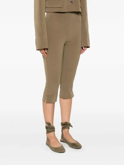 Nanushka Saoirse Split-hem Capri Pants In Brown