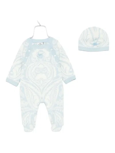 Etro Paisley-pattern Knitted Pyjamas In Blue