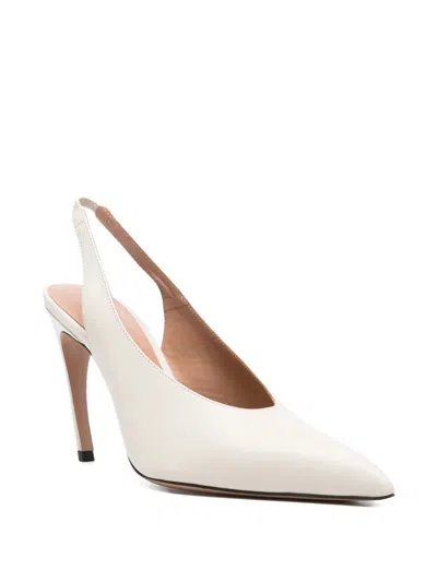 Attico 100mm Viper Slingback Pumps In White
