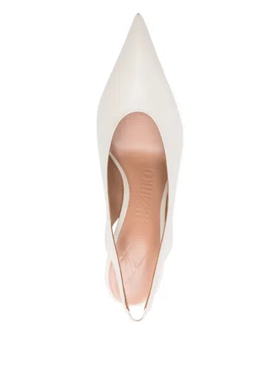 Attico 100mm Viper Slingback Pumps In White